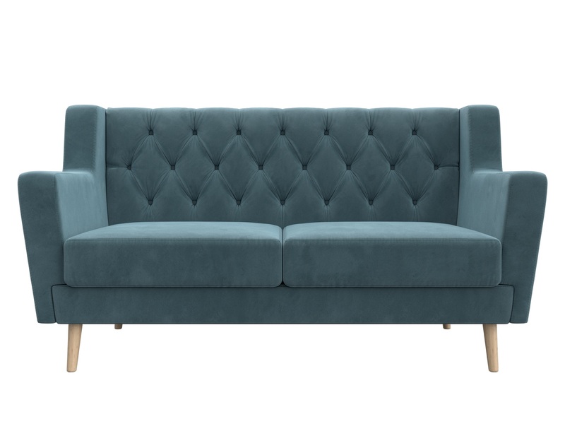 Диван кухонный прямой Брайтон 2 Люкс, Велюр, SEVEN 113 бирюзовый