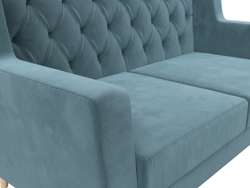 Диван кухонный прямой Брайтон 2 Люкс, Велюр, SEVEN 113 бирюзовый