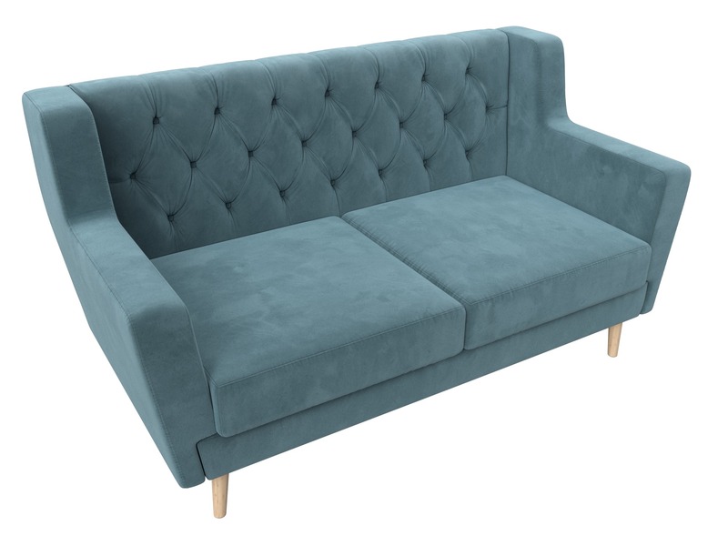 Диван кухонный прямой Брайтон 2 Люкс, Велюр, SEVEN 113 бирюзовый