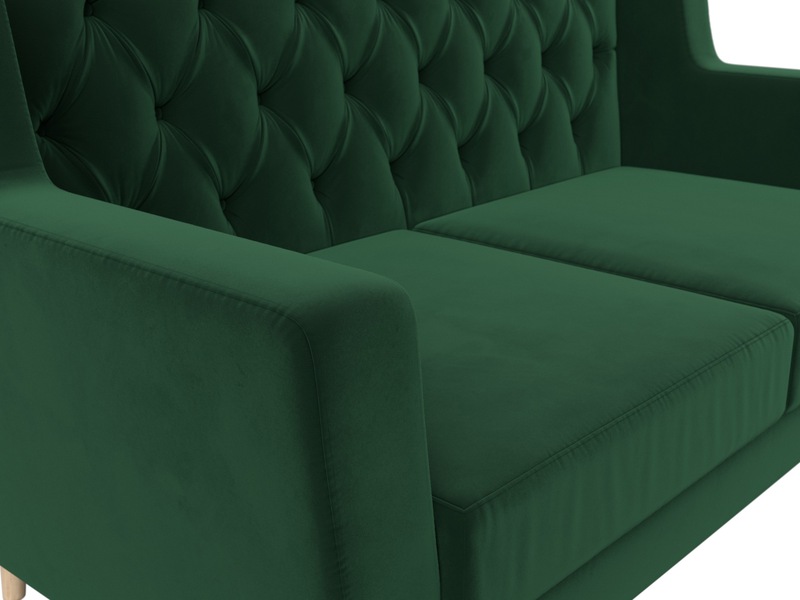 Диван кухонный прямой Брайтон 2 Люкс, Велюр, SEVEN 626 зеленый