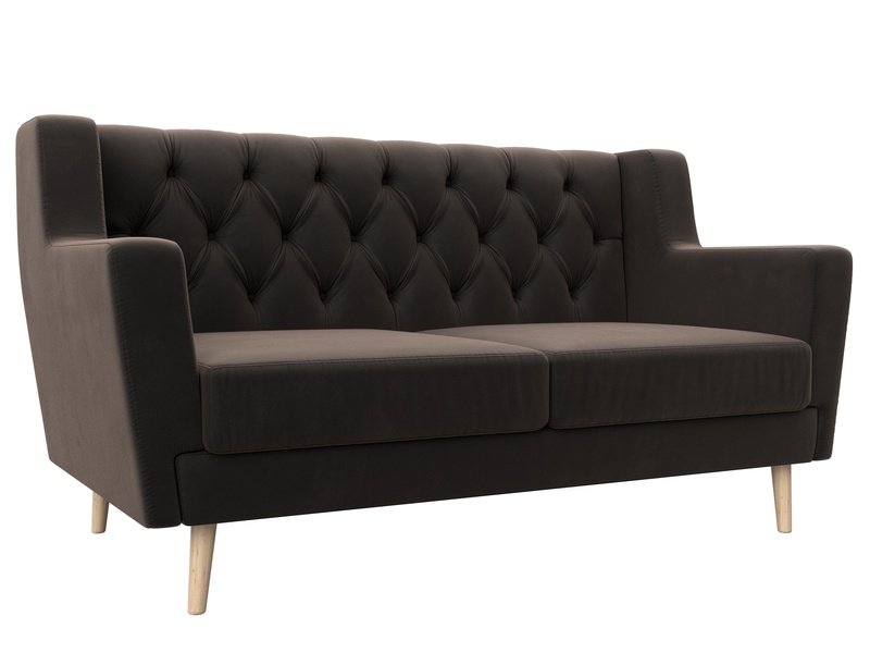 Диван кухонный прямой Брайтон 2 Люкс, Велюр, SEVEN 727 коричневый