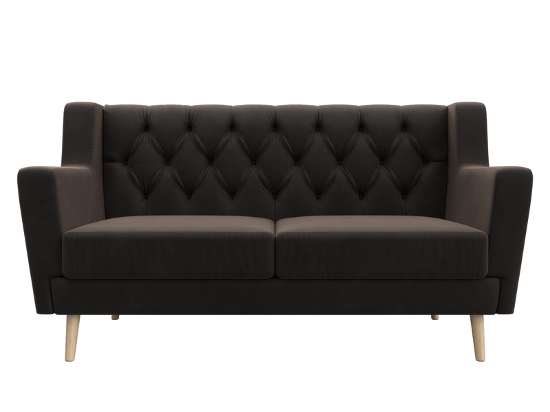 Диван кухонный прямой Брайтон 2 Люкс, Велюр, SEVEN 727 коричневый