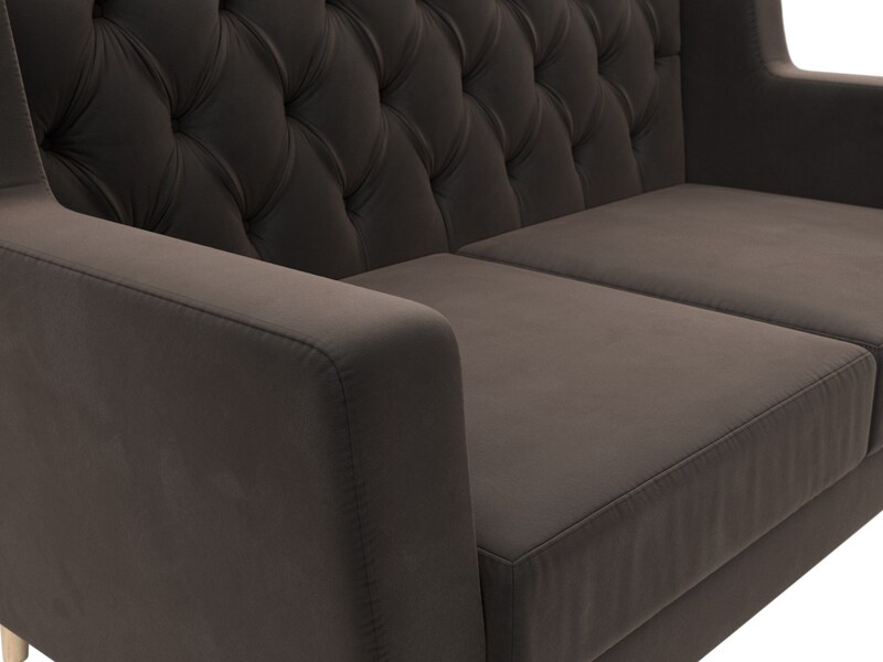 Диван кухонный прямой Брайтон 2 Люкс, Велюр, SEVEN 727 коричневый