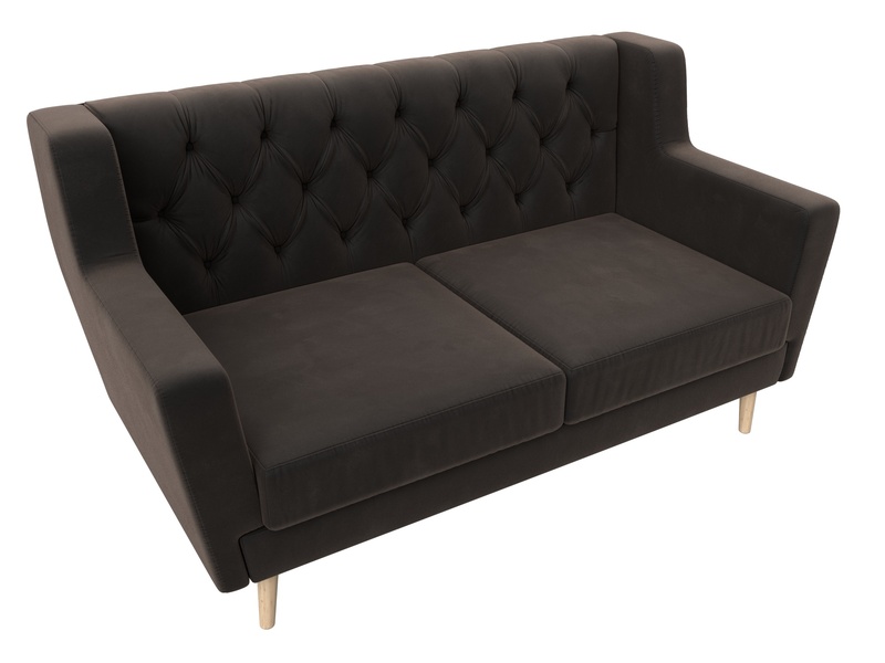 Диван кухонный прямой Брайтон 2 Люкс, Велюр, SEVEN 727 коричневый