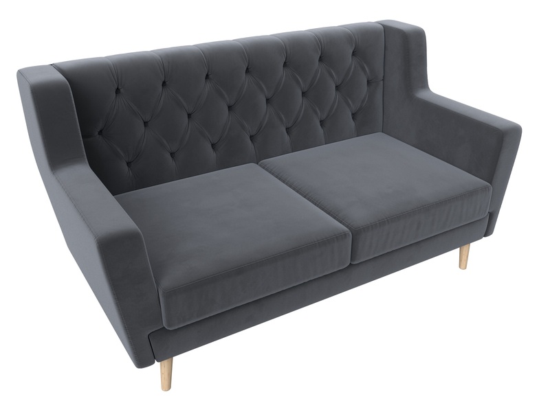 Диван кухонный прямой Брайтон 2 Люкс, Велюр, SEVEN 17 серый