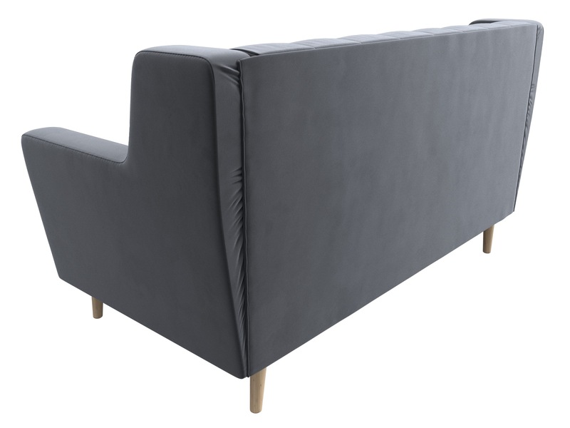 Диван кухонный прямой Брайтон 2 Люкс, Велюр, SEVEN 17 серый