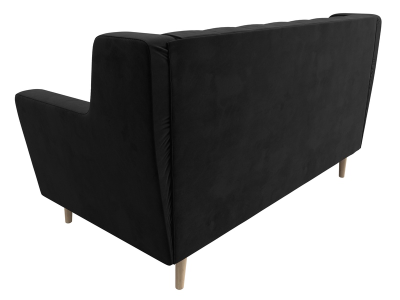 Диван кухонный прямой Брайтон 2 Люкс, Велюр, SEVEN 35 черный