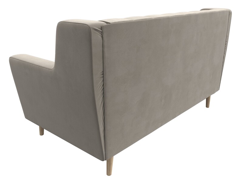 Диван кухонный прямой Брайтон 2 Люкс, Микровельвет, Бежевый