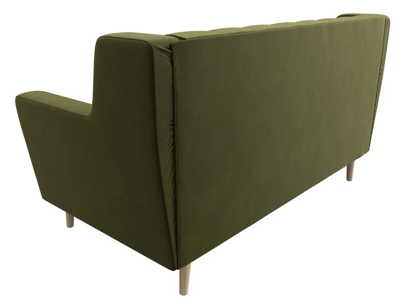 Диван кухонный прямой Брайтон 2 Люкс, Микровельвет, Зеленый