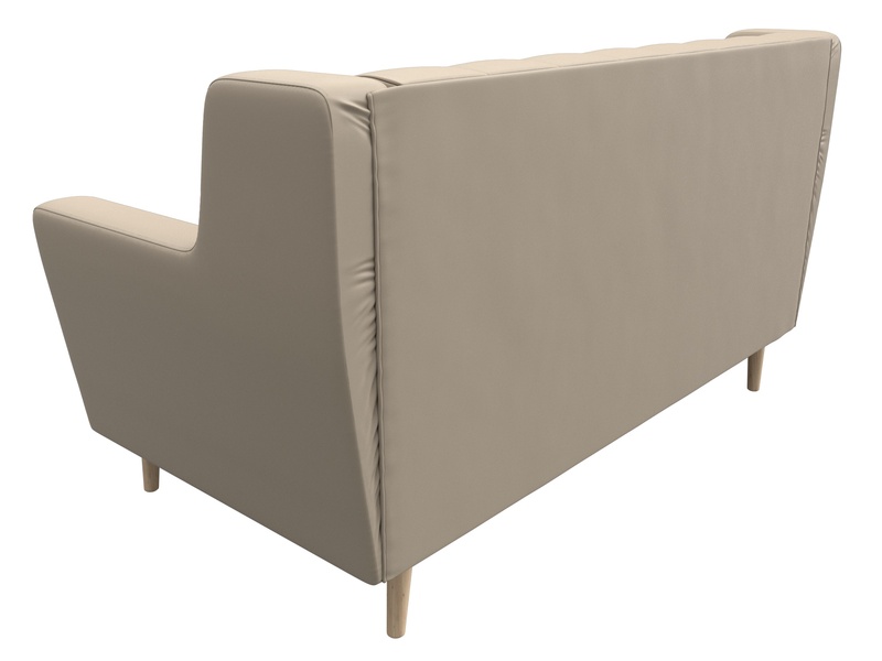 Диван кухонный прямой Брайтон 2 Люкс, Экокожа, Бежевый