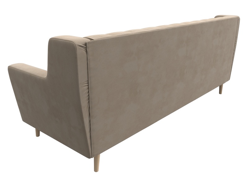 Диван кухонный прямой Брайтон 3 Люкс, Велюр, SEVEN 729 бежевый