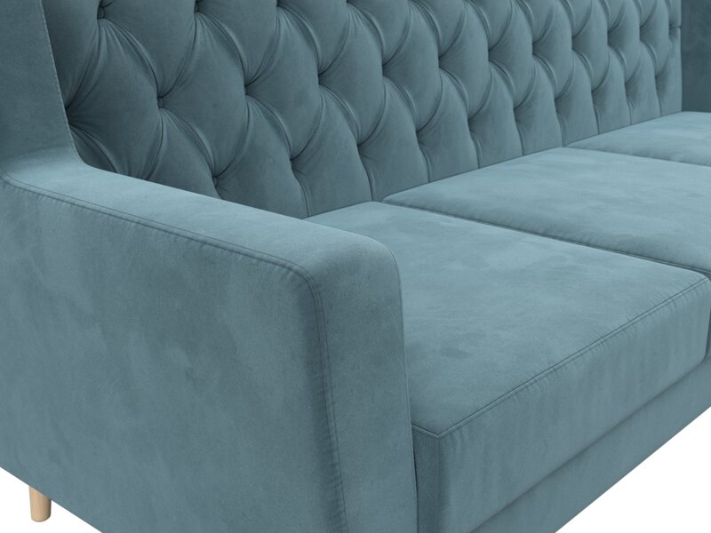 Диван кухонный прямой Брайтон 3 Люкс, Велюр, SEVEN 113 бирюзовый