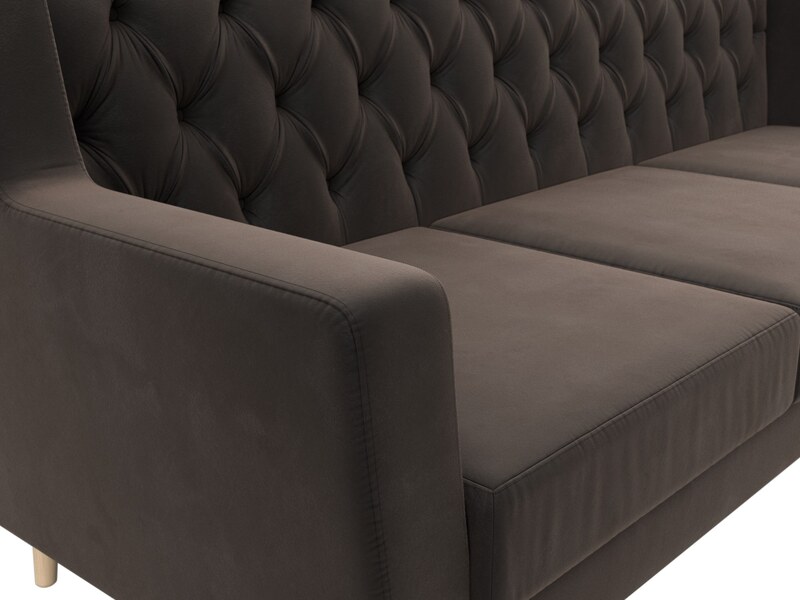 Диван кухонный прямой Брайтон 3 Люкс, Велюр, SEVEN 727 коричневый