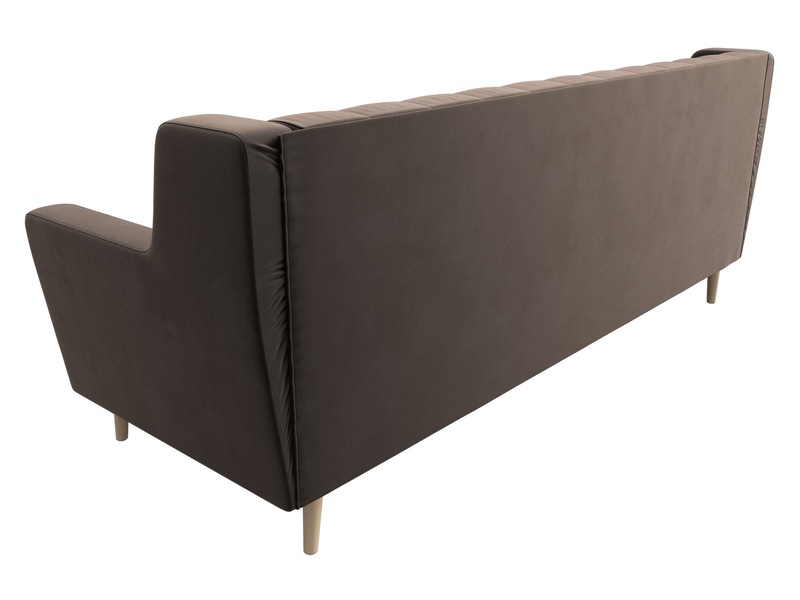 Диван кухонный прямой Брайтон 3 Люкс, Велюр, SEVEN 727 коричневый