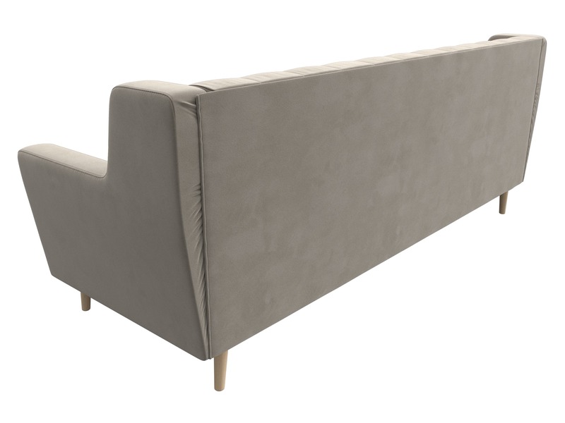 Диван кухонный прямой Брайтон 3 Люкс, Микровельвет, Бежевый