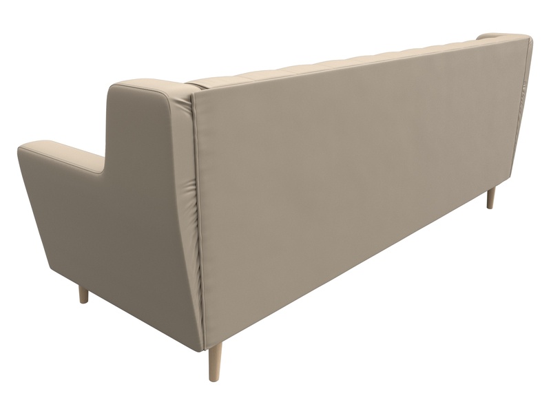 Диван кухонный прямой Брайтон 3 Люкс, Экокожа, Бежевый