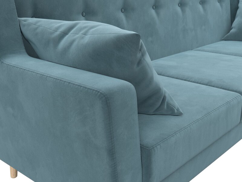 Диван кухонный прямой Брайтон 3, Велюр, SEVEN 113 бирюзовый