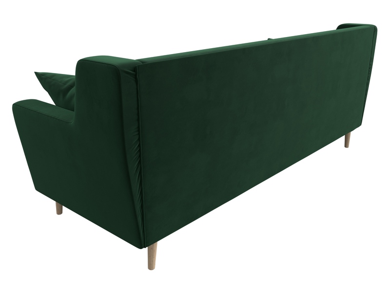 Диван кухонный прямой Брайтон 3, Велюр, SEVEN 626 зеленый