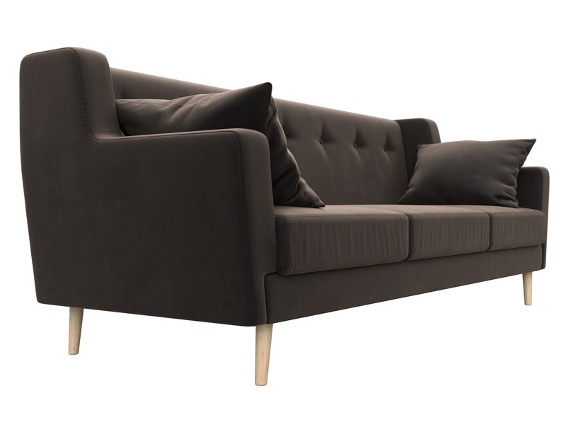 Диван кухонный прямой Брайтон 3, Велюр, SEVEN 727 коричневый