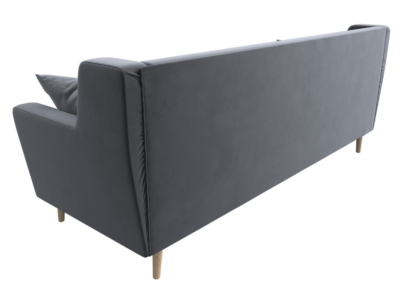 Диван кухонный прямой Брайтон 3, Велюр, SEVEN 17 серый