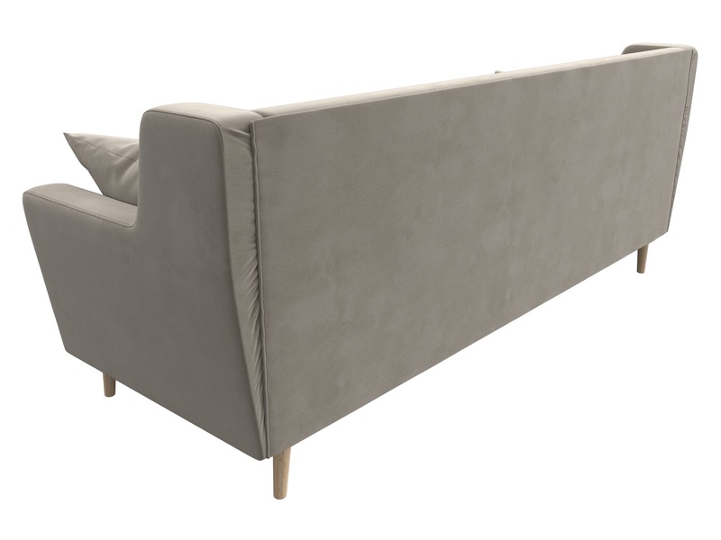 Диван кухонный прямой Брайтон 3, Микровельвет, Бежевый