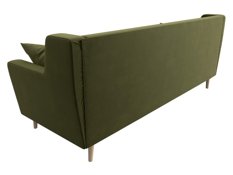 Диван кухонный прямой Брайтон 3, Микровельвет, Зеленый