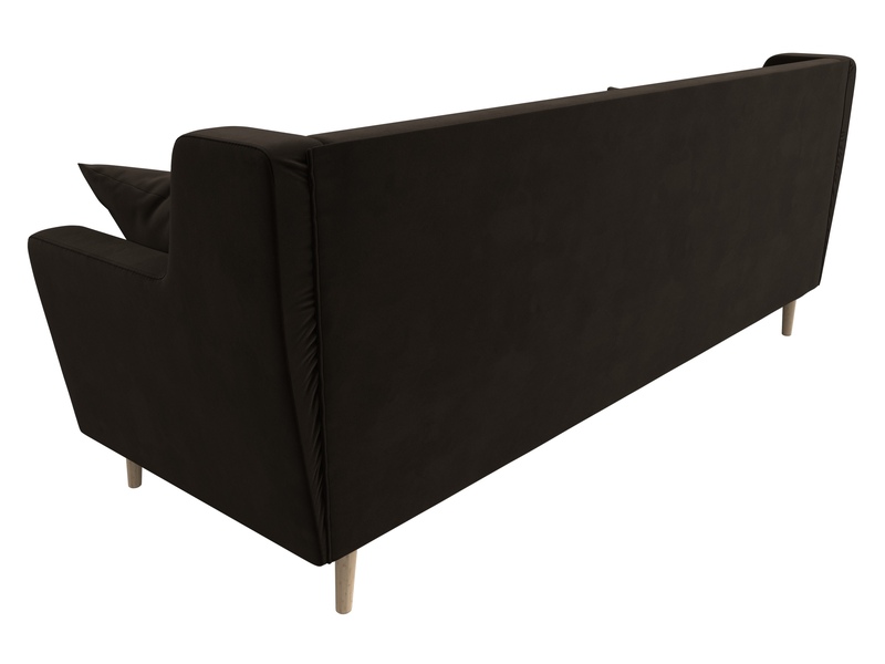 Диван кухонный прямой Брайтон 3, Микровельвет, Коричневый