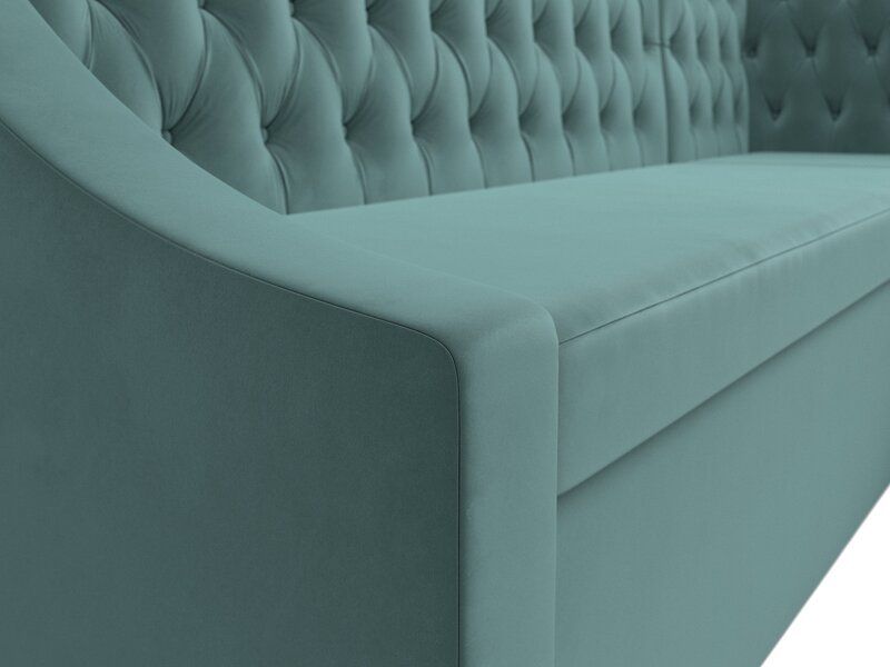 Диван кухонный угловой Мерлин правый угол, Велюр, SEVEN 113 бирюзовый