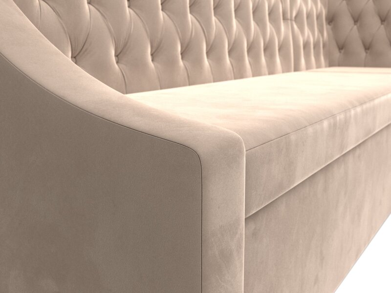 Диван кухонный угловой Мерлин правый угол, Велюр, SEVEN 729 бежевый