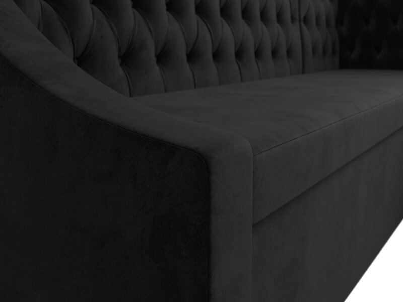 Диван кухонный угловой Мерлин правый угол, Велюр, SEVEN 35 черный