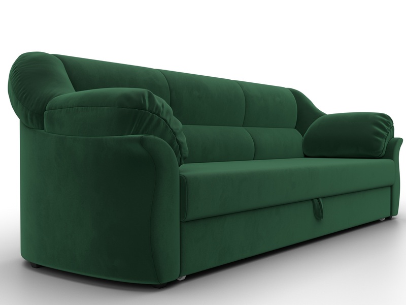 Диван прямой Карнелла, Велюр, SEVEN 626 зеленый