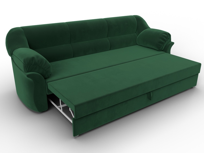 Диван прямой Карнелла, Велюр, SEVEN 626 зеленый
