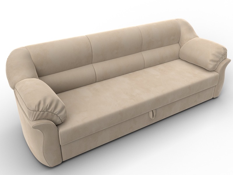 Диван прямой Карнелла, Велюр, SEVEN 729 бежевый