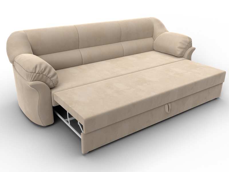 Диван прямой Карнелла, Велюр, SEVEN 729 бежевый