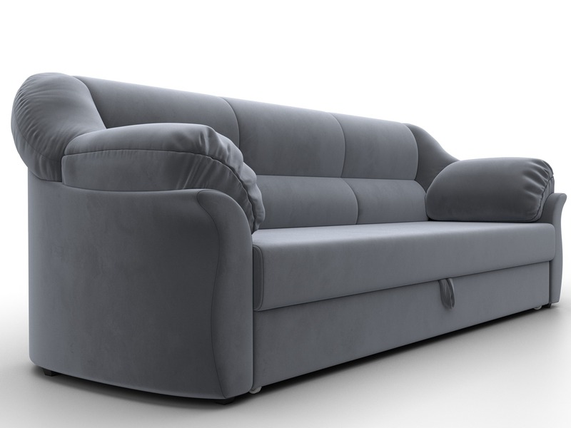 Диван прямой Карнелла, Велюр, SEVEN 17 серый