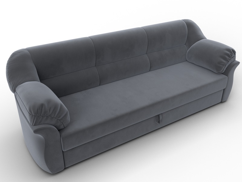 Диван прямой Карнелла, Велюр, SEVEN 17 серый