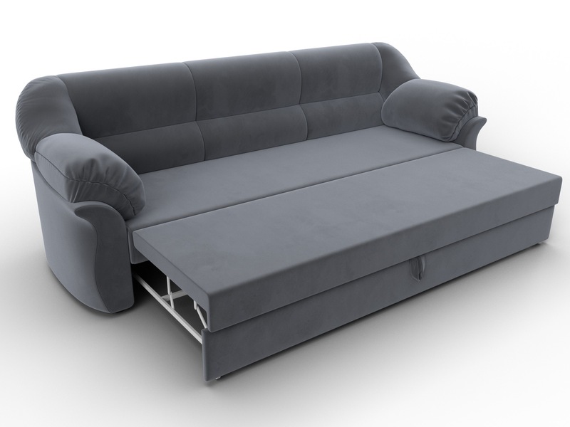 Диван прямой Карнелла, Велюр, SEVEN 17 серый