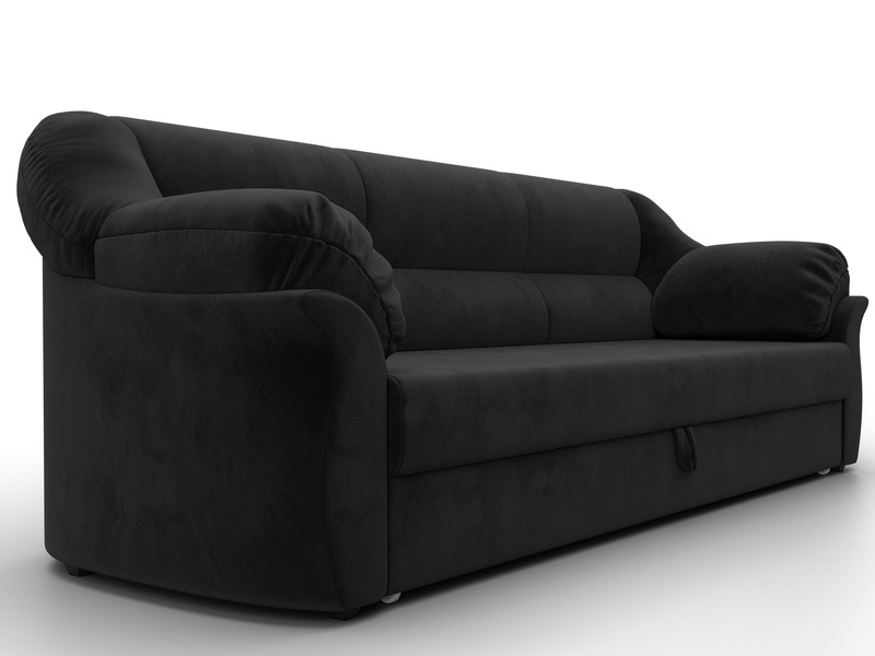 Диван прямой Карнелла, Велюр, SEVEN 35 черный