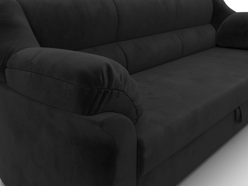 Диван прямой Карнелла, Велюр, SEVEN 35 черный