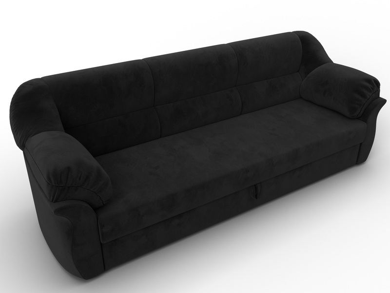 Диван прямой Карнелла, Велюр, SEVEN 35 черный