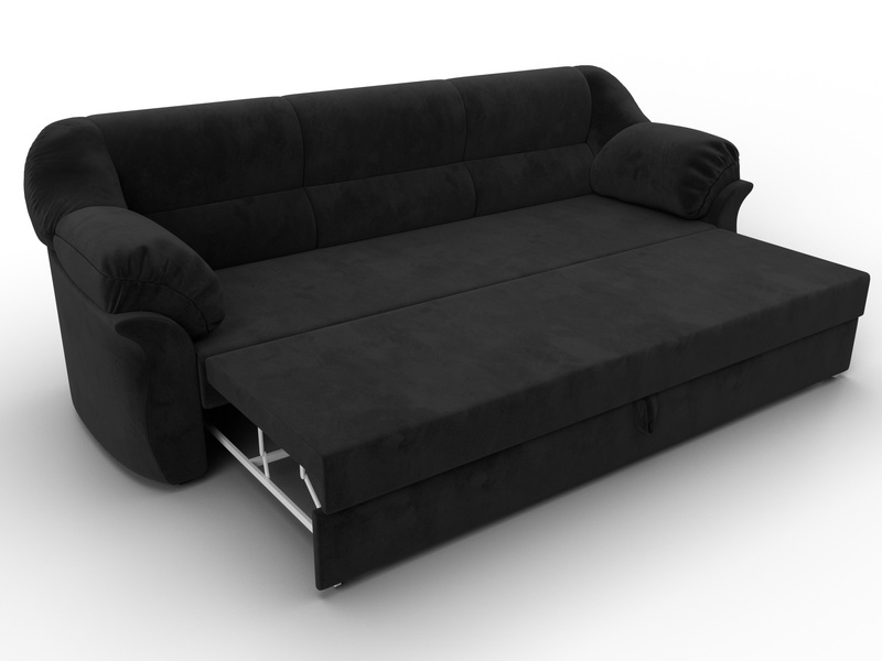 Диван прямой Карнелла, Велюр, SEVEN 35 черный