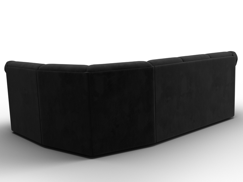 Диван угловой Карнелла правый угол, Велюр, SEVEN 35 черный