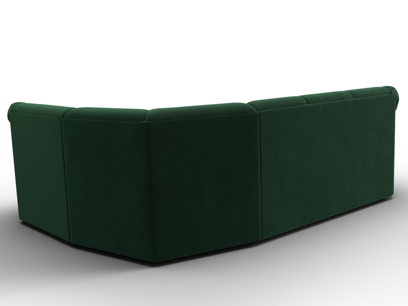 Диван угловой Карнелла правый угол, Велюр, SEVEN 626 зеленый