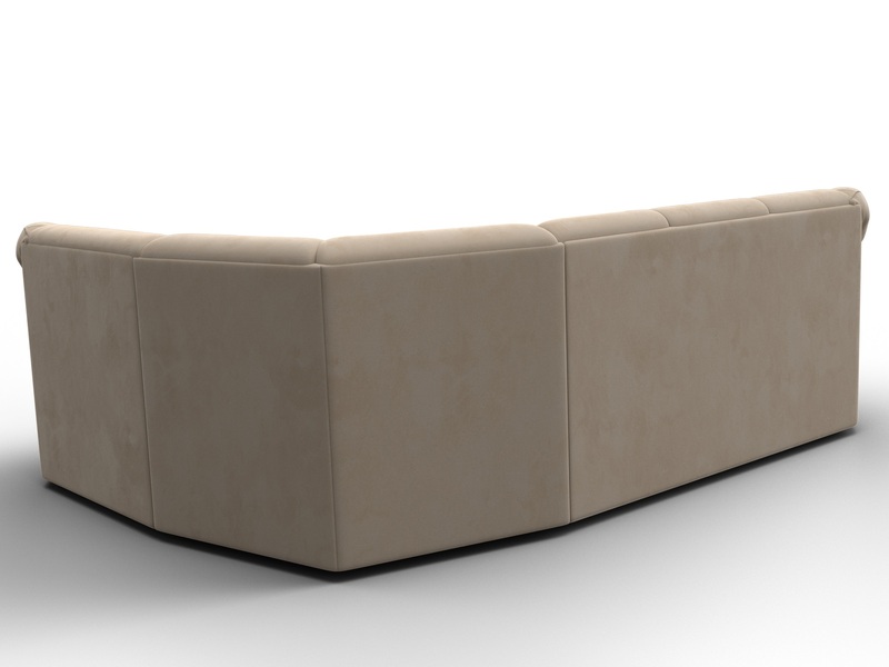 Диван угловой Карнелла правый угол, Велюр, SEVEN 729 бежевый