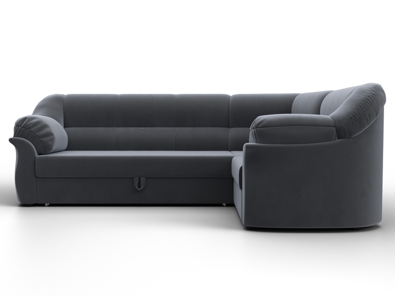 Диван угловой Карнелла правый угол, Велюр, SEVEN 17 серый