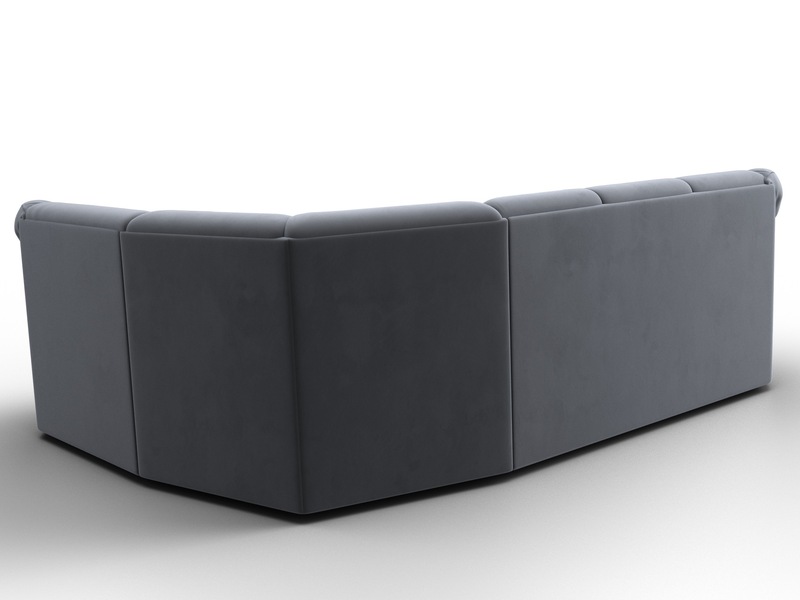 Диван угловой Карнелла правый угол, Велюр, SEVEN 17 серый