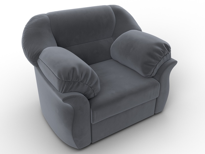 Кресло Карнелла, Велюр, SEVEN 17 серый