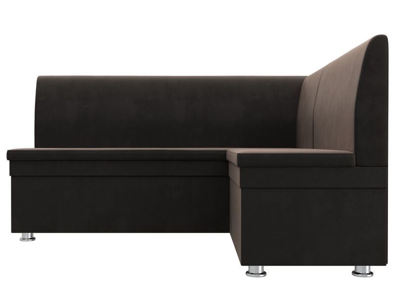 Диван кухонный угловой Уют правый угол, Велюр, SEVEN 727 коричневый