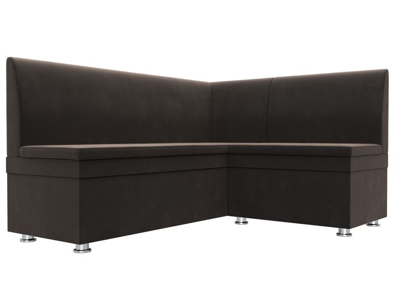 Диван кухонный угловой Уют правый угол, Велюр, SEVEN 727 коричневый