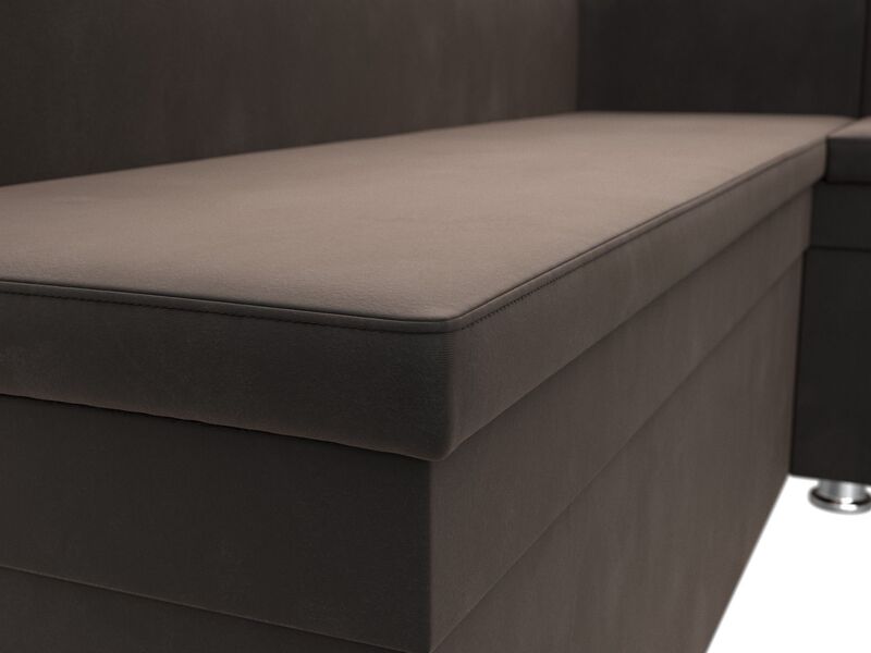 Диван кухонный угловой Уют правый угол, Велюр, SEVEN 727 коричневый